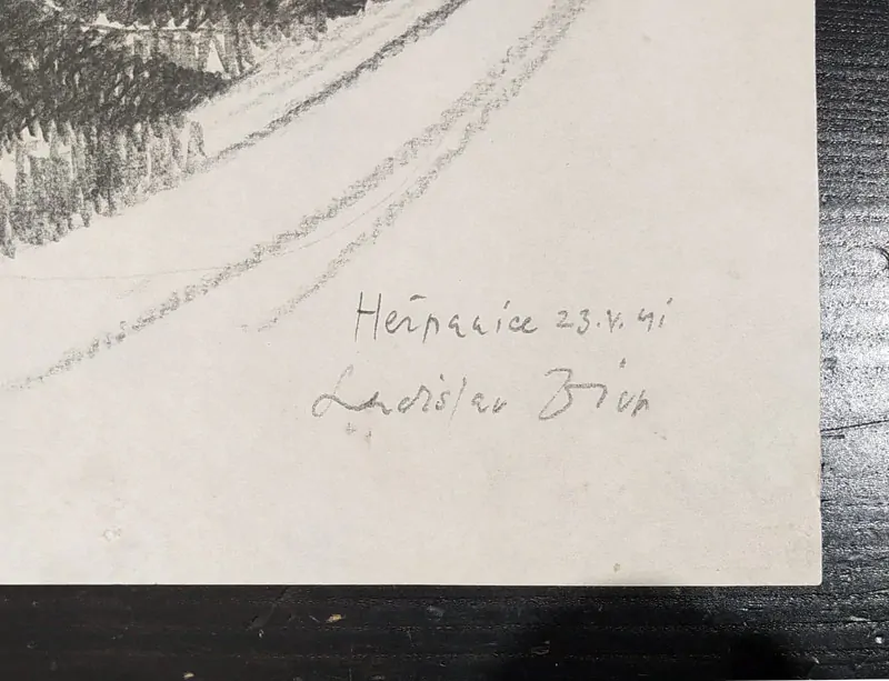 Zívr Ladislav – Portrét – Karel Hynek Mácha, původní kresba tužkou, 1941