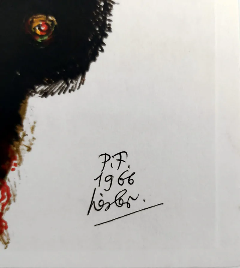 Liesler Josef – Polibek, PF 1966, původní barevná litografie, 1966