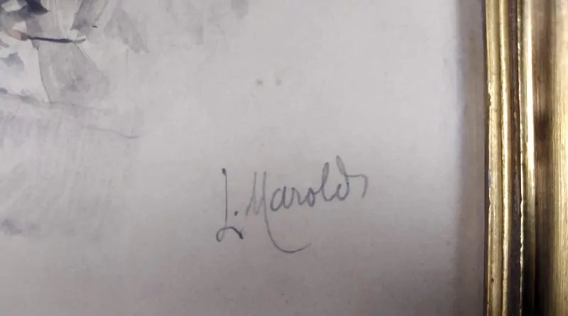 Marold Luděk – Goethe, Hermann et Dorothée 1893, kresba tuší a akvarelem, nedatováno