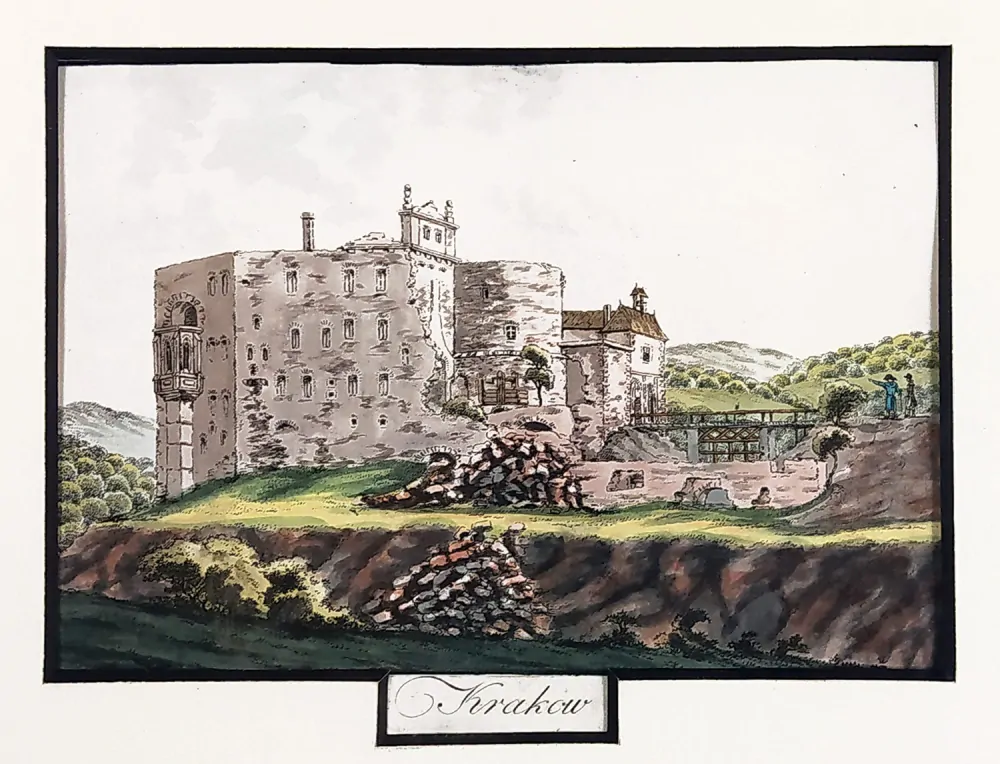 Krakovec – A. Pucherna, A. G. Meissner, kolorovaný obrysový lept, 1798