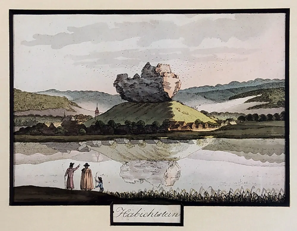 Jestřebí – A. Pucherna, A. G. Meissner, kolorovaný obrysový lept, 1798