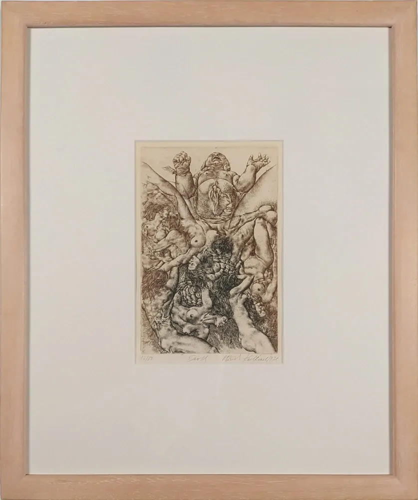 Kulhánek Oldřich – Země, z cyklu Živly, barevný lept, číslováno 16/50, 1976