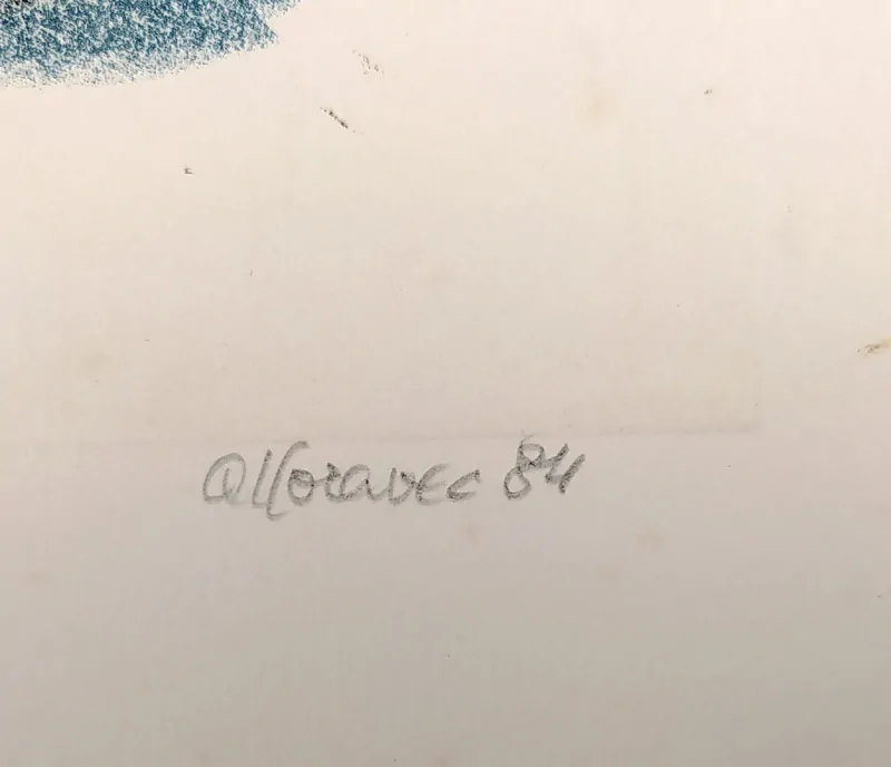 Moravec Alois – U vody, barevná litografie, č. 12/18, 1984