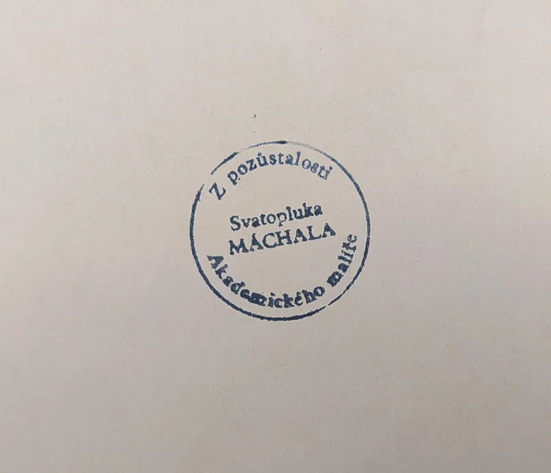 Máchal Svatopluk – V hledišti divadla, původní litografie, 1934