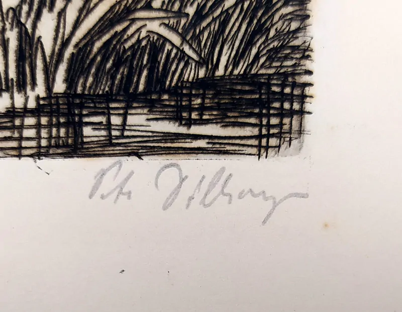 Dillinger Petr – Pasoucí se ovce, původní lept, nedatováno