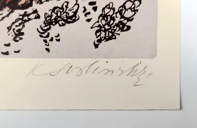 Svolinský Karel – V temném lese, barevný dřevoryt, nedatováno