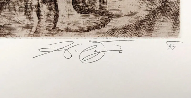 Čápová Hana – Rodin, barevný lept, číslováno 68/200, Lyra Pragensis, 1994