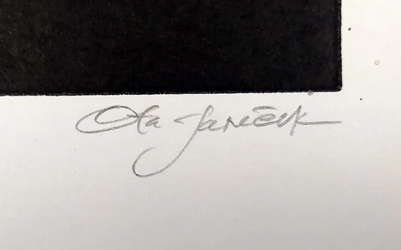 Janeček Ota – Masopustní maska, původní linoryt, č. 33/100, nedatováno