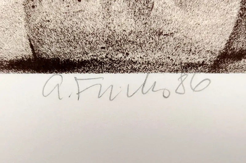 Fuchs Alfréd – Mateřství, původní litografie, 1986