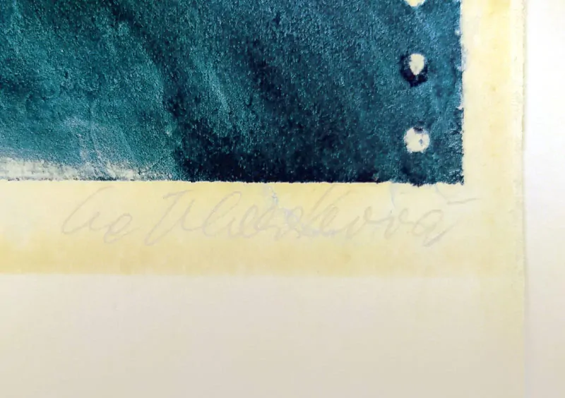 Vlasáková Eva – Ostrovy ztracených přání, rozměrná barevná litografie, 1970