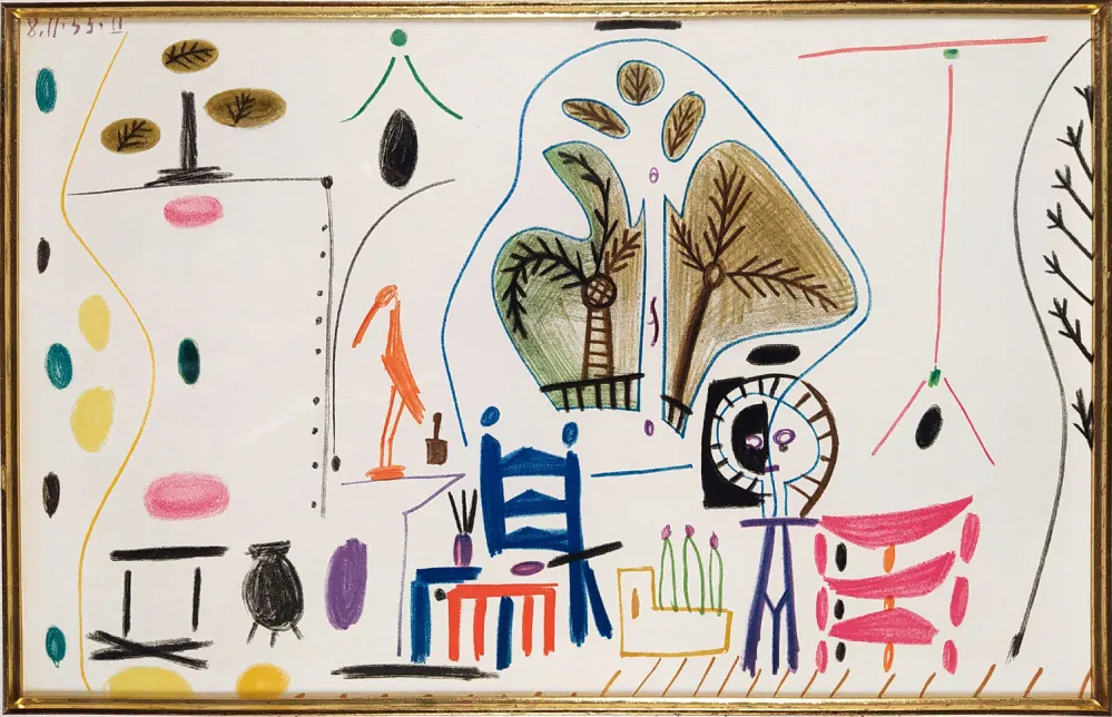 Picasso Pablo – Atelier „La Californie“, Cannes 15. 11. 1955, barevná litografie, 1955