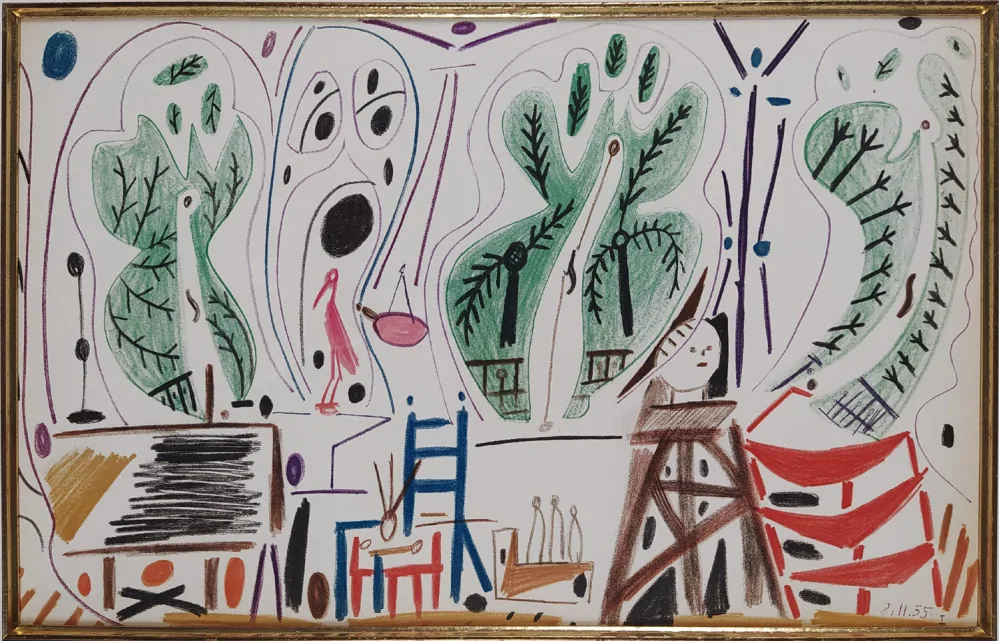 Picasso Pablo – Atelier „La Californie“, Cannes 15. 11. 1955, barevná litografie, 1955