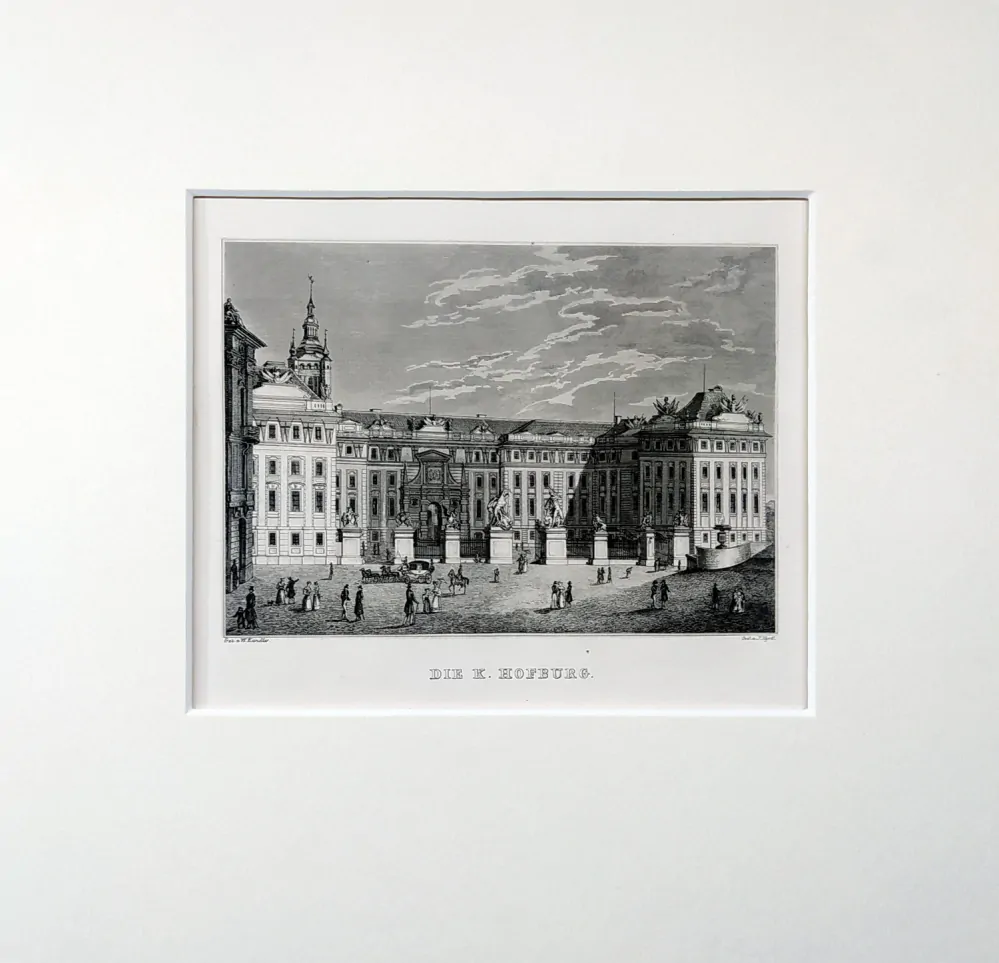 Praha – Pražský hrad, původní oceloryt, 1836