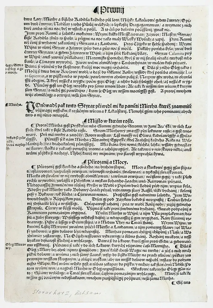 Mattioli Pietro Andrea – Sturač, původní dřevořez, 1562