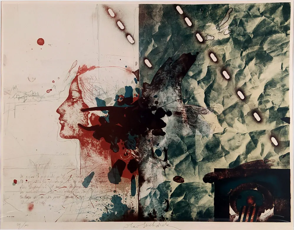 Suchánek Vladimír – Rozhraní, barevná litografie, 1988