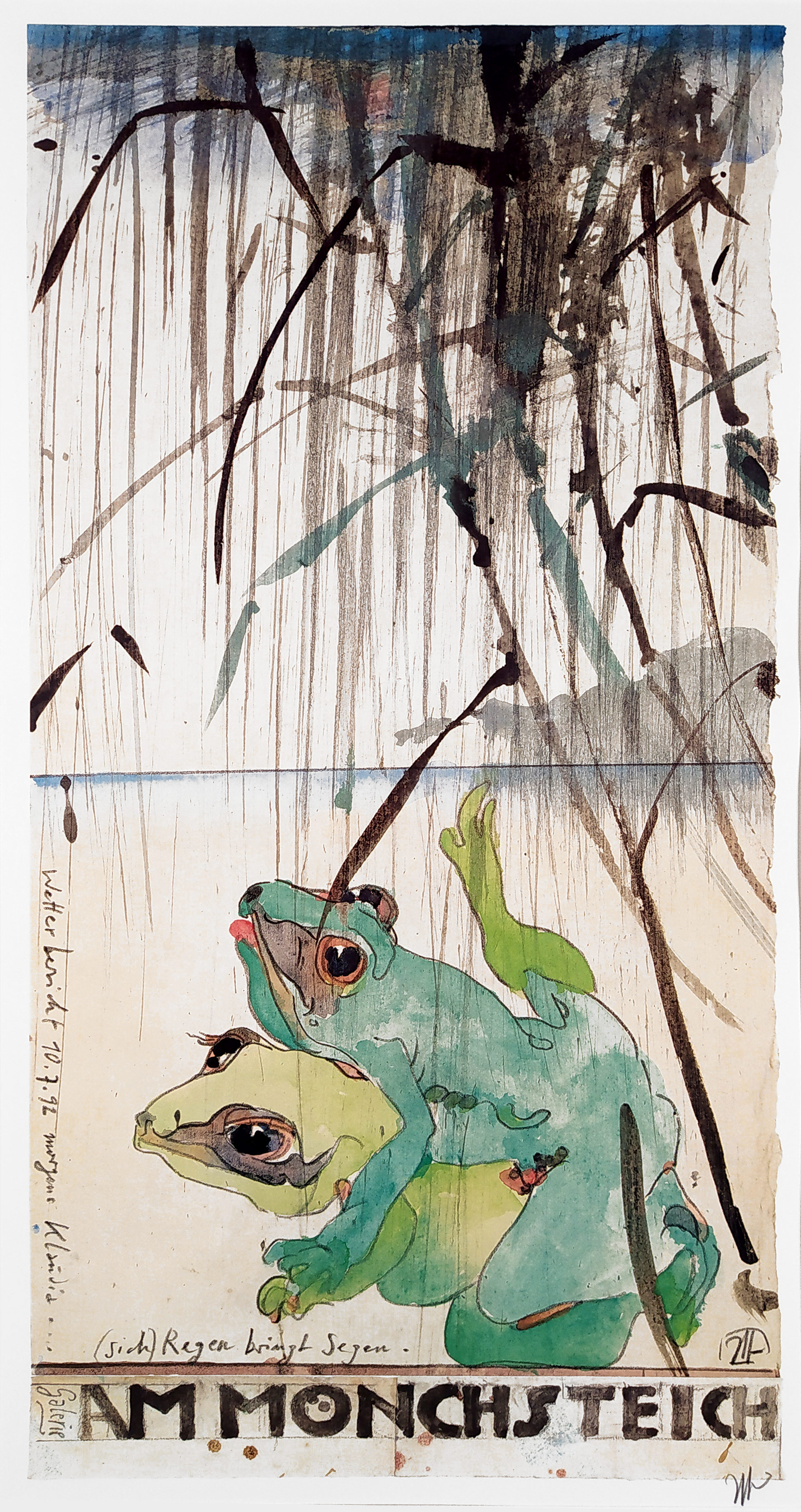 Janssen Horst – Galerie am Mönchsteich, tužkou signovaný ofset, 1992