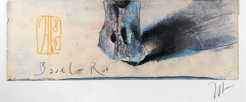 Janssen Horst – Basel Rot, tužkou signovaný ofset, ca 1990