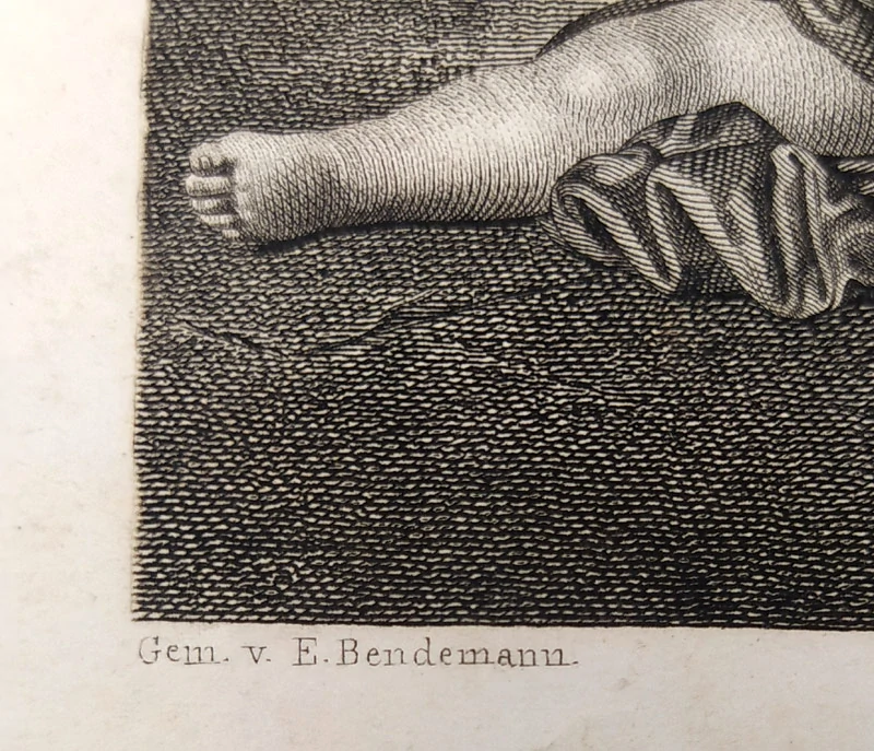 Döbler Jiří – Jeremiáš na zříceninách jeruzalémských, oceloryt podle E. Bendemanna, 1841