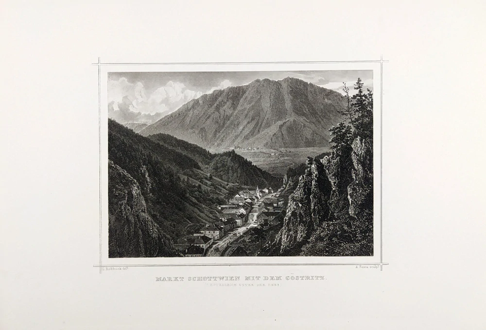 Göstritz – A. Fesca, L. Rohbock, původní oceloryt, ca 1840
