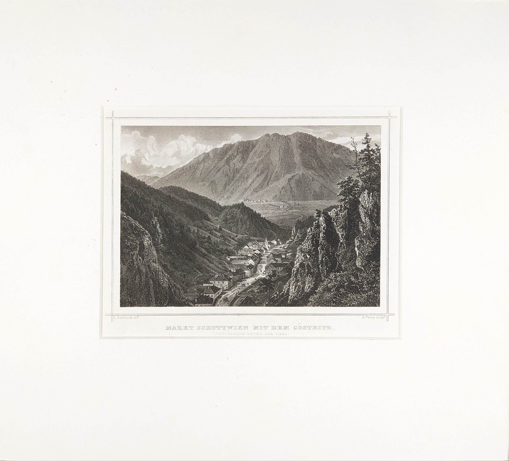Göstritz – A. Fesca, L. Rohbock, původní oceloryt, ca 1840
