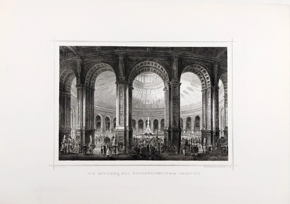 Vídeň – Pfarrkirche Maria Rotunda, C. Rorich & J. M. Kolb, původní oceloryt, ca 1840