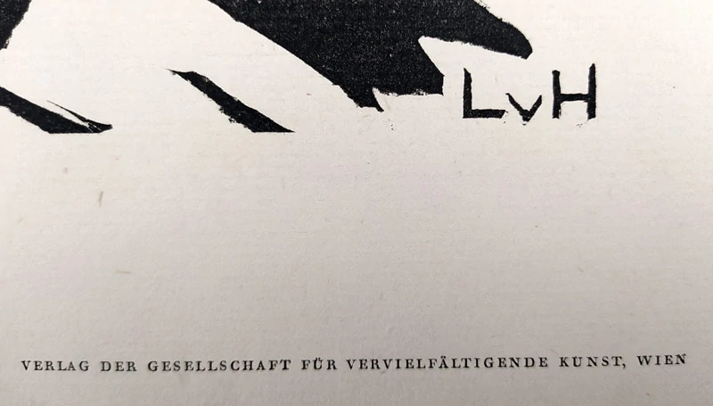 Hofmann Ludwig von – Reiter, původní dřevoryt, ca 1920