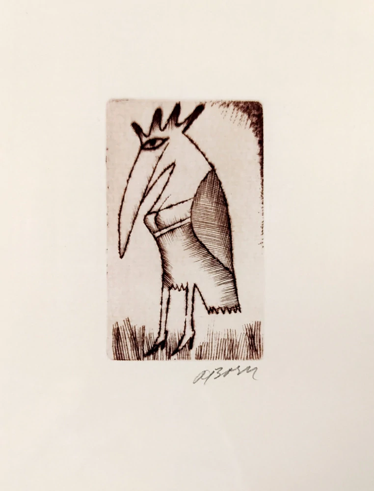 Born Adolf – Veselá zvířata, lept s barevným podtiskem, 1990