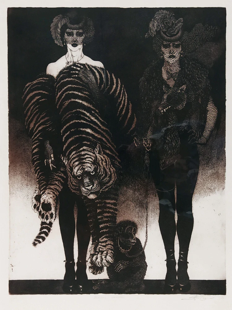 Čápová Hana – Milujeme zvířátka!, barevný lept, č. 8/24, 1982