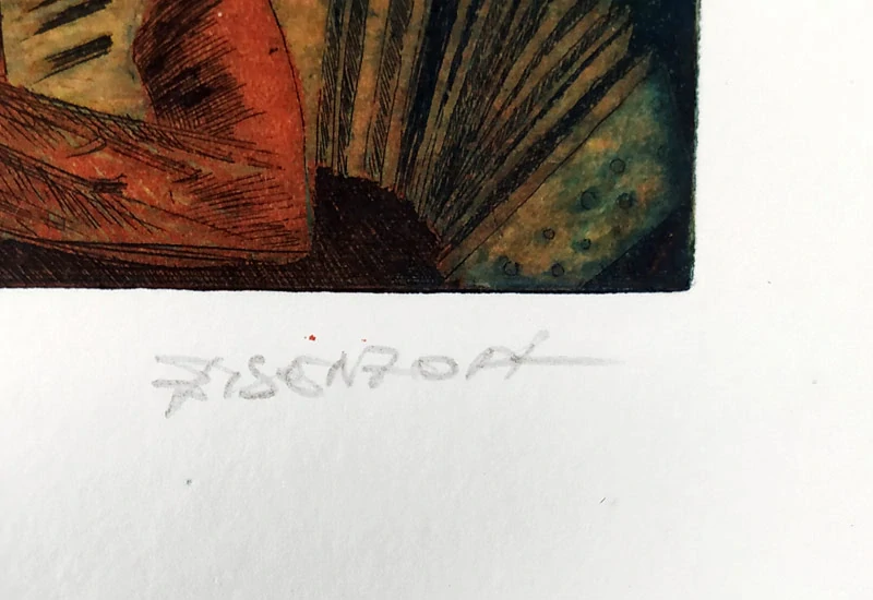 Eisenzopf Michel – Diseous ocologigue, barevný lept, č. 19/50, nedatováno