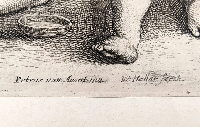 Hollar Václav – Ježíšek, sv. Jan Křtitel a cherubové, podle Pietera van Avonta, Parthey 495, původní lept, 1646