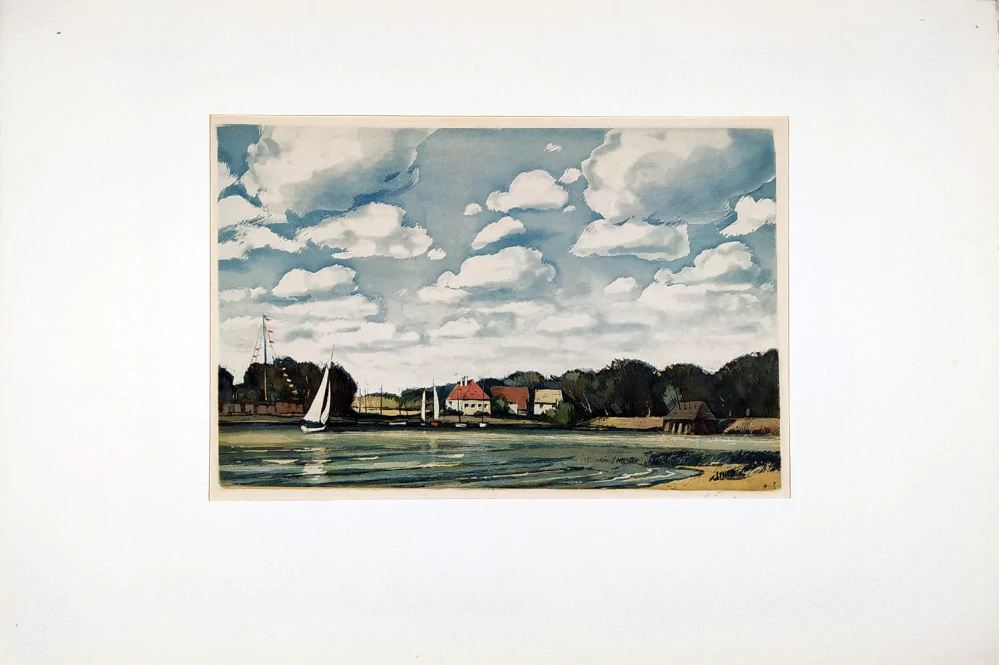 Šimon Pavel – Plachetnice, původní barevný lept, nedatováno