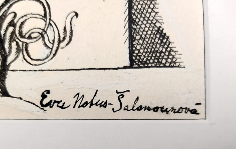 Šalamounová Eva Natus – James Krüss, kresba tuší a bělobou, nedatováno