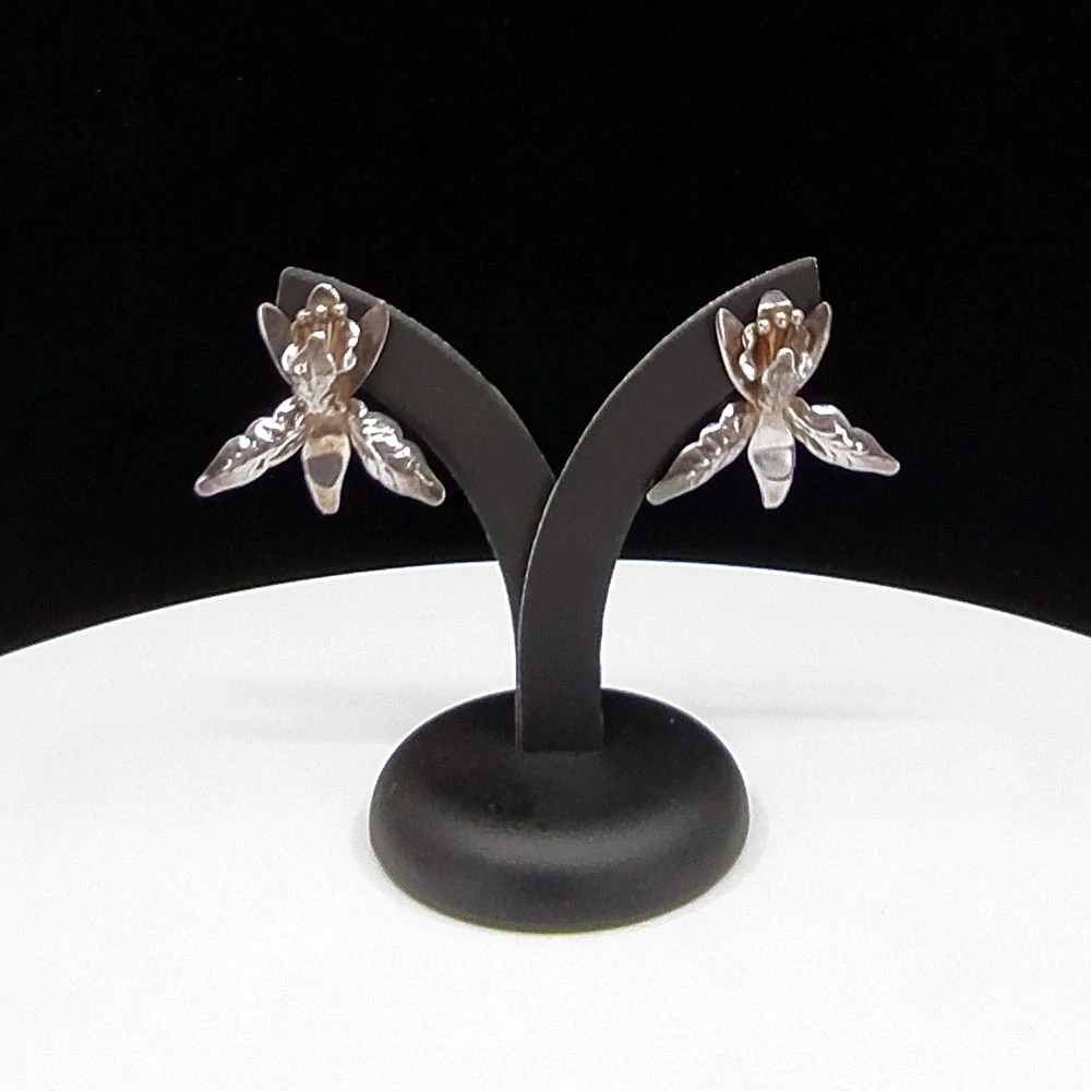 Stříbrné náušnice, Orchidej, Mexiko