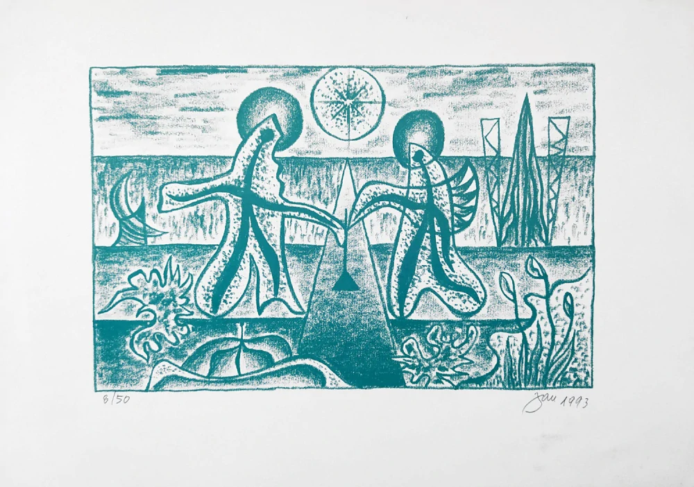 Jandejsek Vladimír – Konvolut dvou litografií a kolorované kresby, 1993–1998