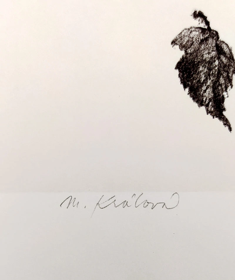 Králová Markéta – Podzimní listí, původní litografie s podtiskem, nedatováno