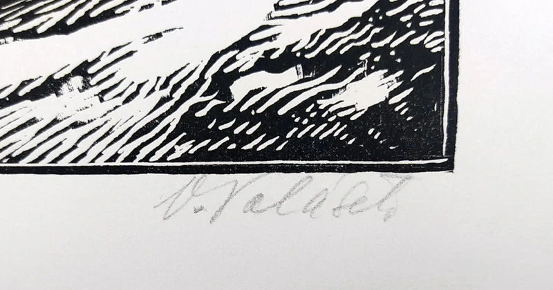 Polášek Viktor – Hamlet, původní dřevoryt, 1943