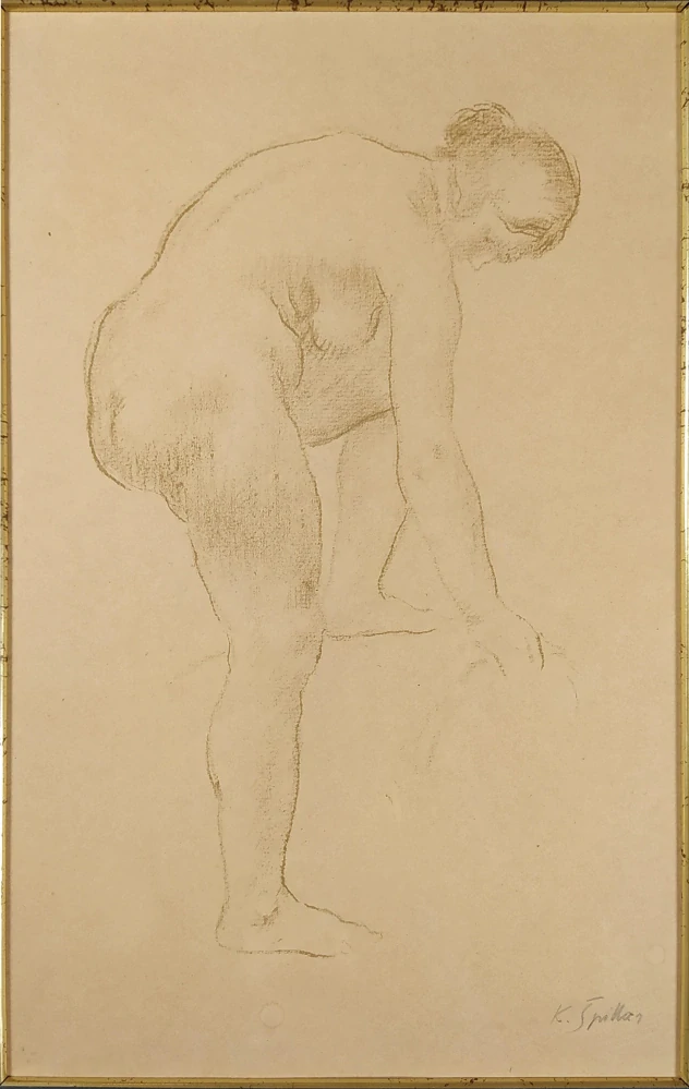 Špillar Karel – Toaleta, ženský akt, původní litografie, nedatováno