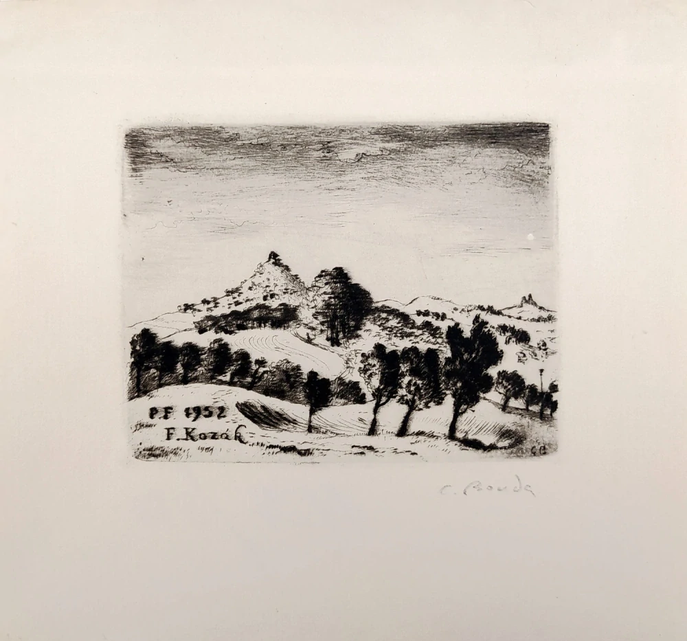 Bouda Cyril – PF 1952 F. Kozák, původní suchá jehla, 1952