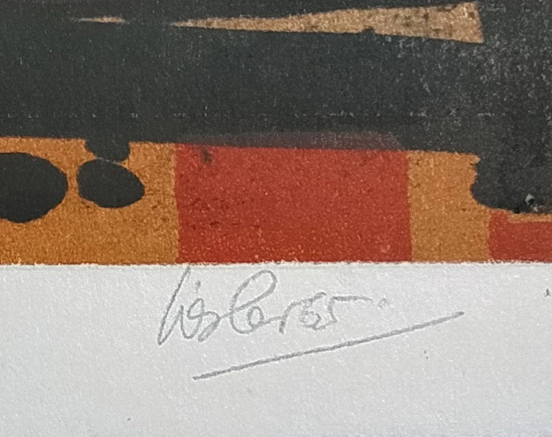 Liesler Josef – Sonáta pro čtyři ruce, původní barevná litografie, 1965