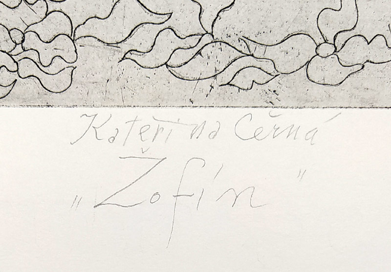 Černá Kateřina – Žofín, kolorovaný lept, č. 20/20, 1998