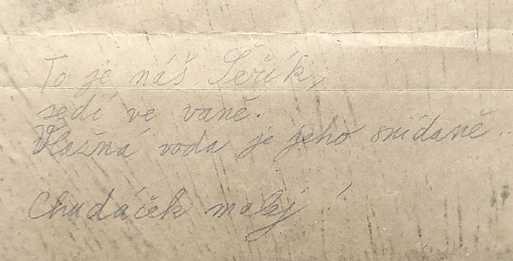 Černá Kateřina – Šeřík ve vaně, barevný linoryt, nedatováno