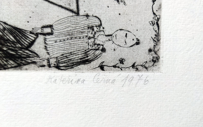 Černá Kateřina – Dívky na korze, lept, autorský tisk, 1976