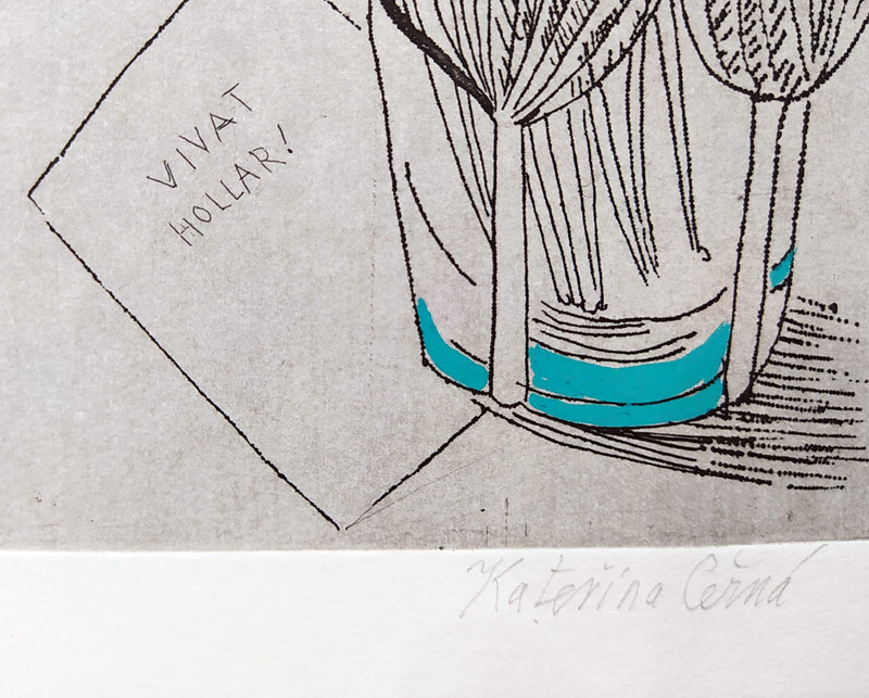 Černá Kateřina – Vivat Hollar!, kolorovaný lept, nedatováno