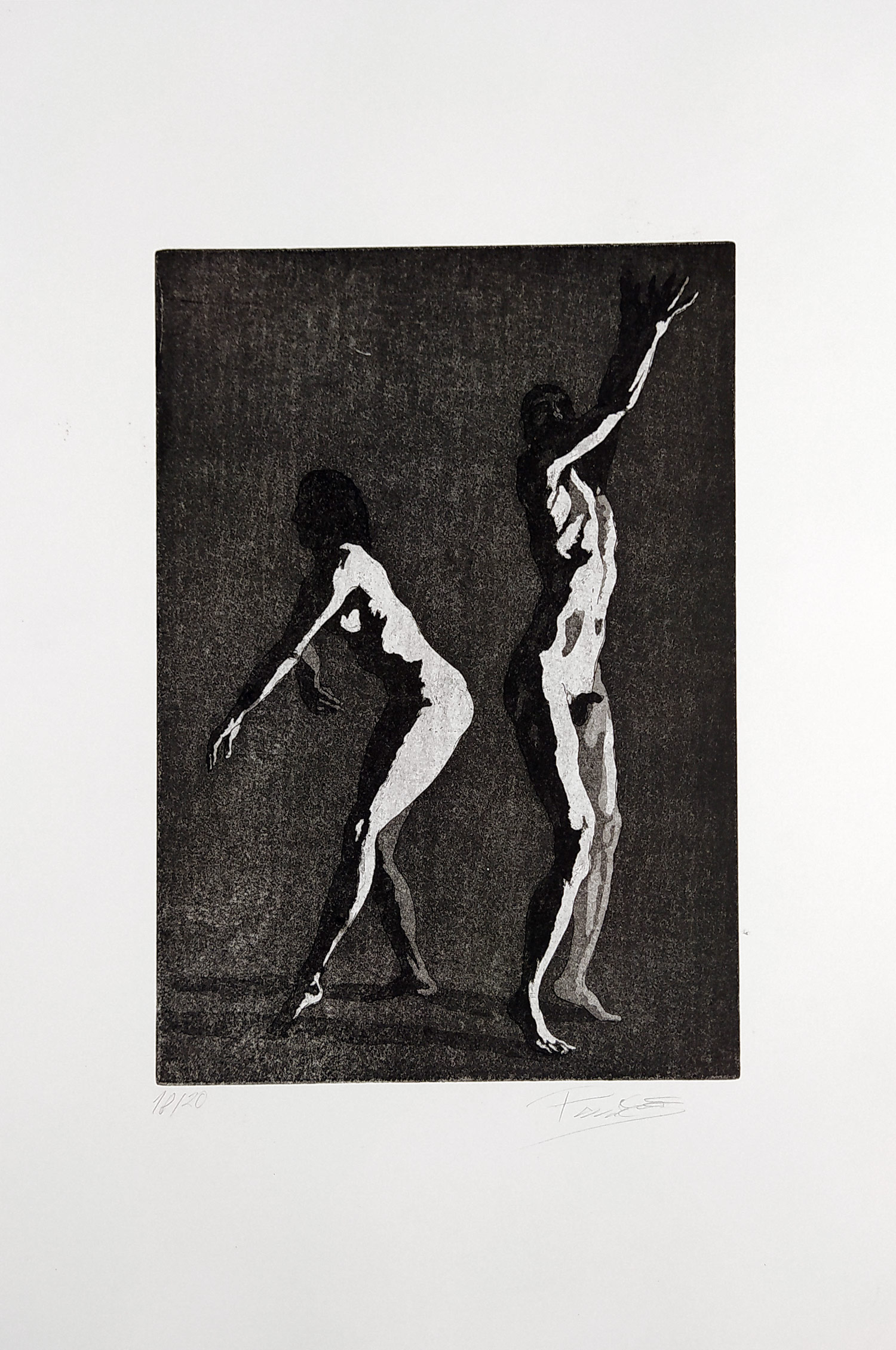 Panáček Adam – Dvojice, čárový lept s akvatintou, 18/20, 2023