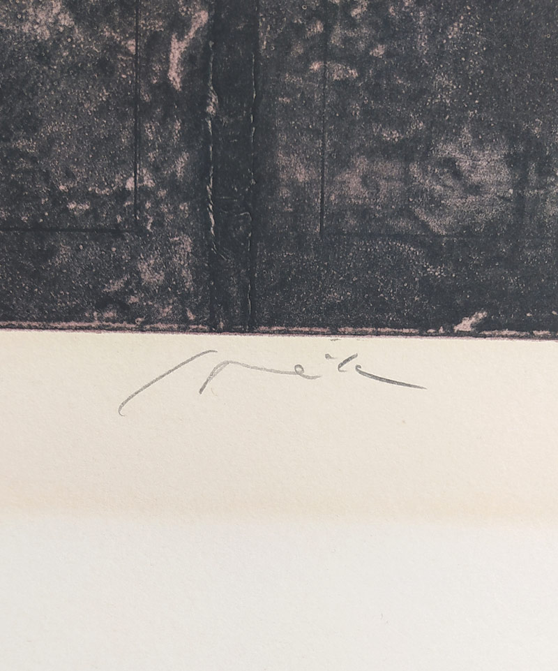 Sovák Pravoslav – Bez názvu, původní zrnkový lept s akvatintou, č. 17/90, nedatováno