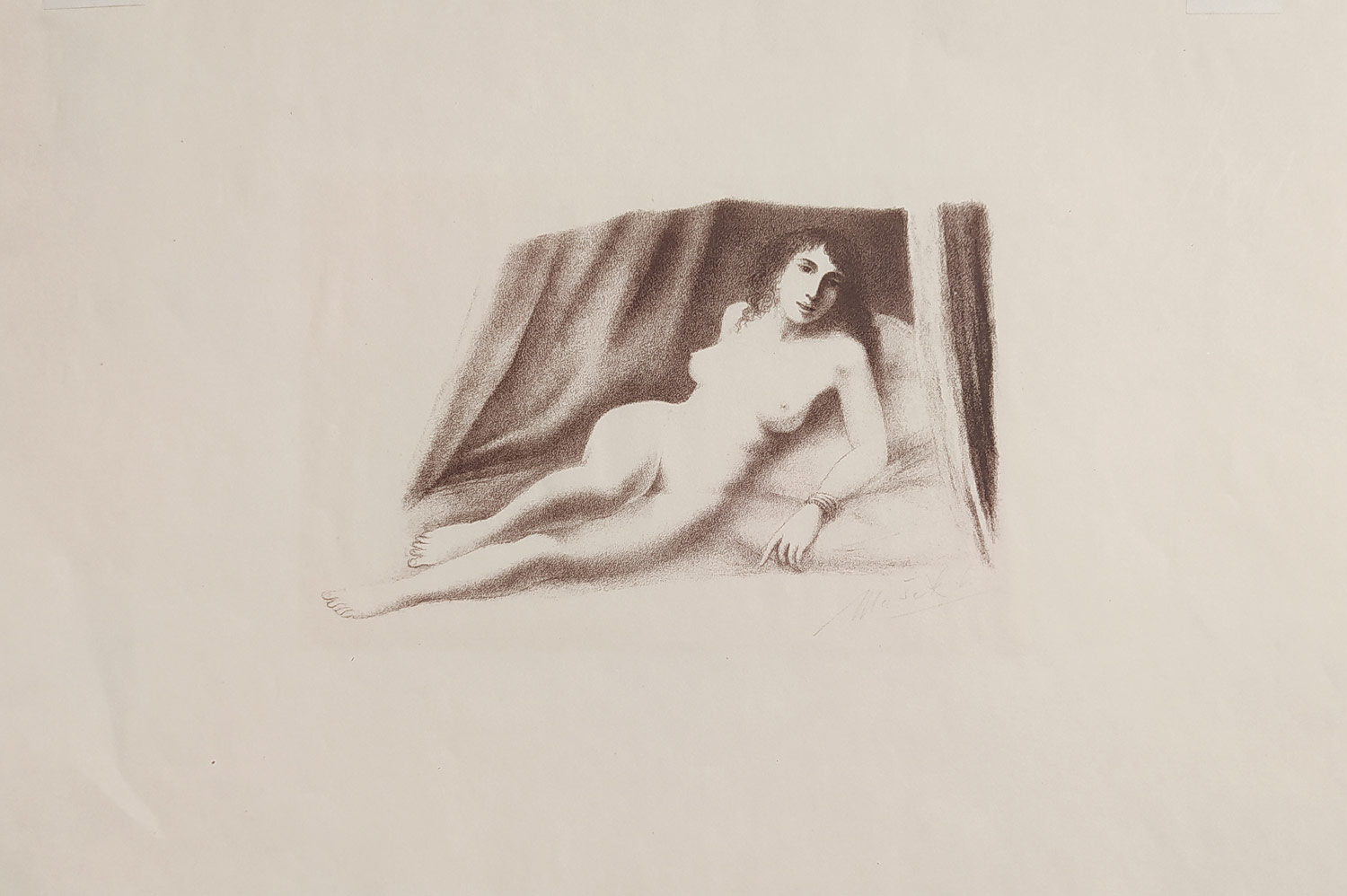 Mašek Václav – Ležící dívka, původní litografie, 1940