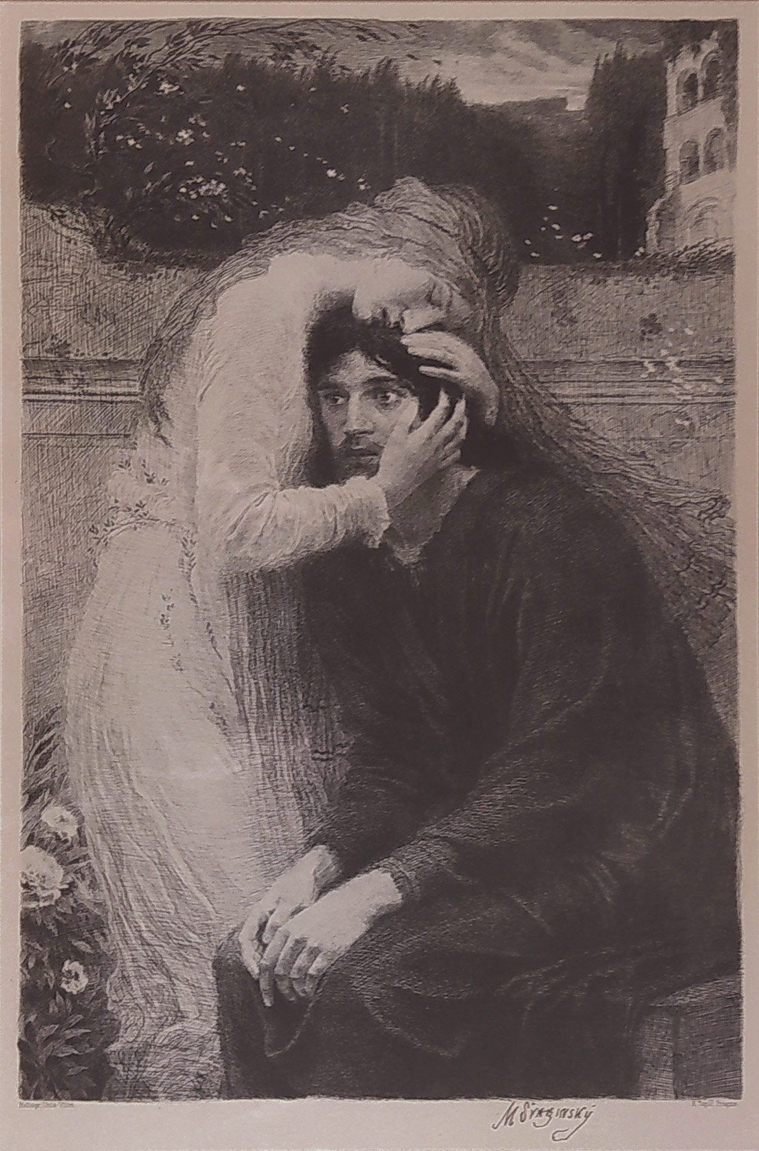 Švabinský Max – Splynutí duší, F. Topič, heliogravura, rozměrná grafika, signováno, po 1897