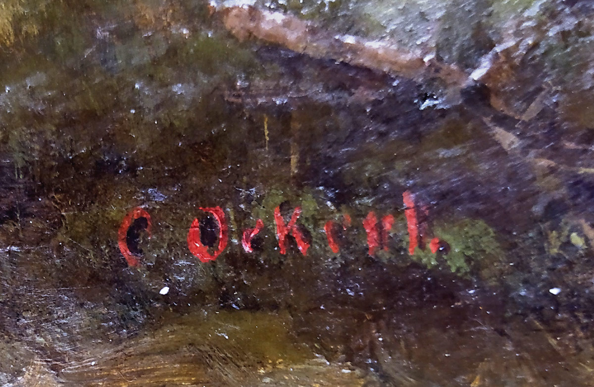 Ockert, Carl Friedrich – Lovící liška, olej na plátně, 2. polovina 19. stol.