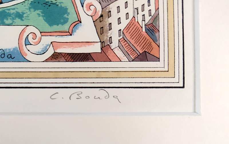 Bouda Cyril – Olomouc, kamenorytina a barevná litografie, opus 789, 1941