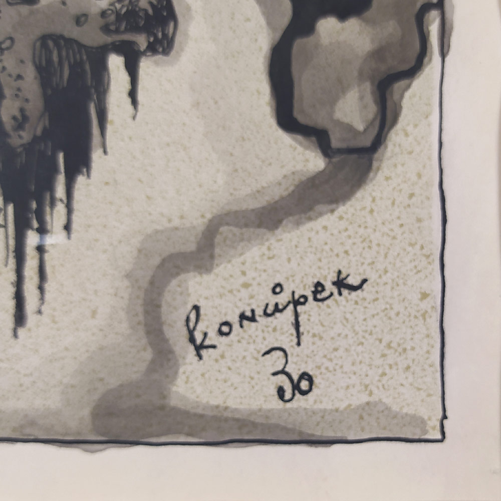 Konůpek Jan – Kristus žehnající, lavírovaná kresba tuší, 1930